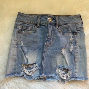 SOLD - Distressed Denim Skirt